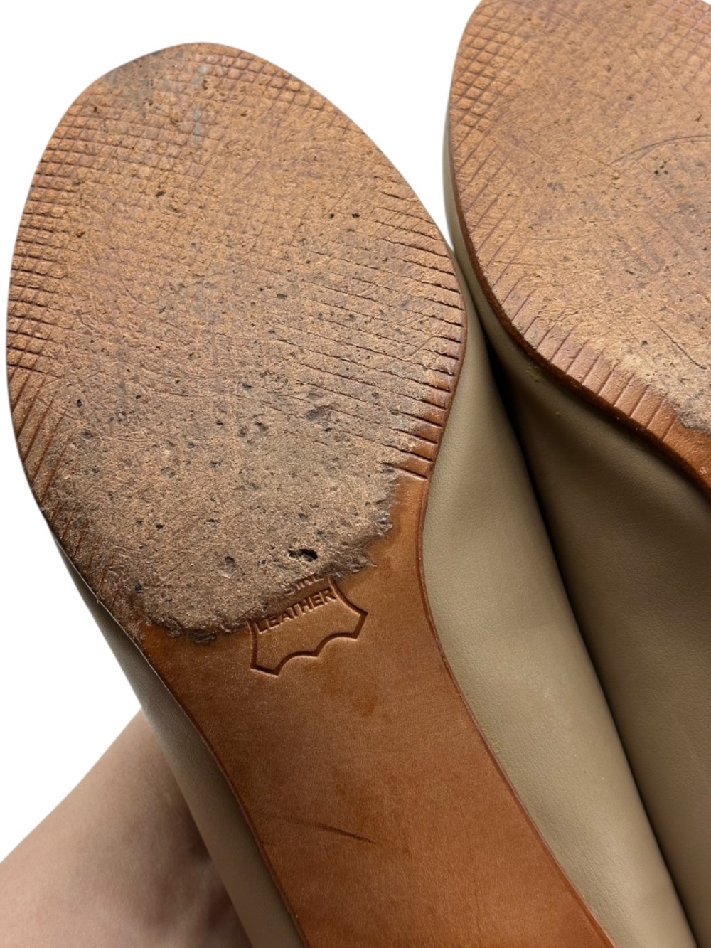 Capezio Jr. Footlight Rounded Toe Thin Strap Leather Character Dance Shoe Tan 10 - Picture 10 of 16